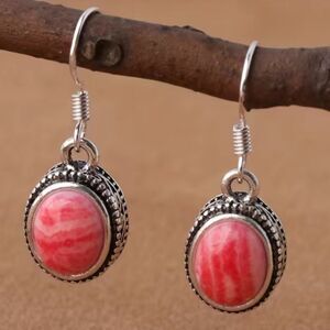 ✨🆕✨ Delicate Red Pink Inspired Rhodolite Lapis Decor Stones Dangle Earrings✨